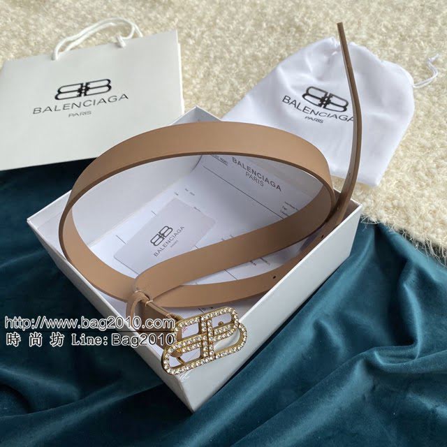 Balenciaga女士皮帶 巴黎世家BB經典logo扣腰帶 巴黎世家小牛皮皮帶  jjp1137